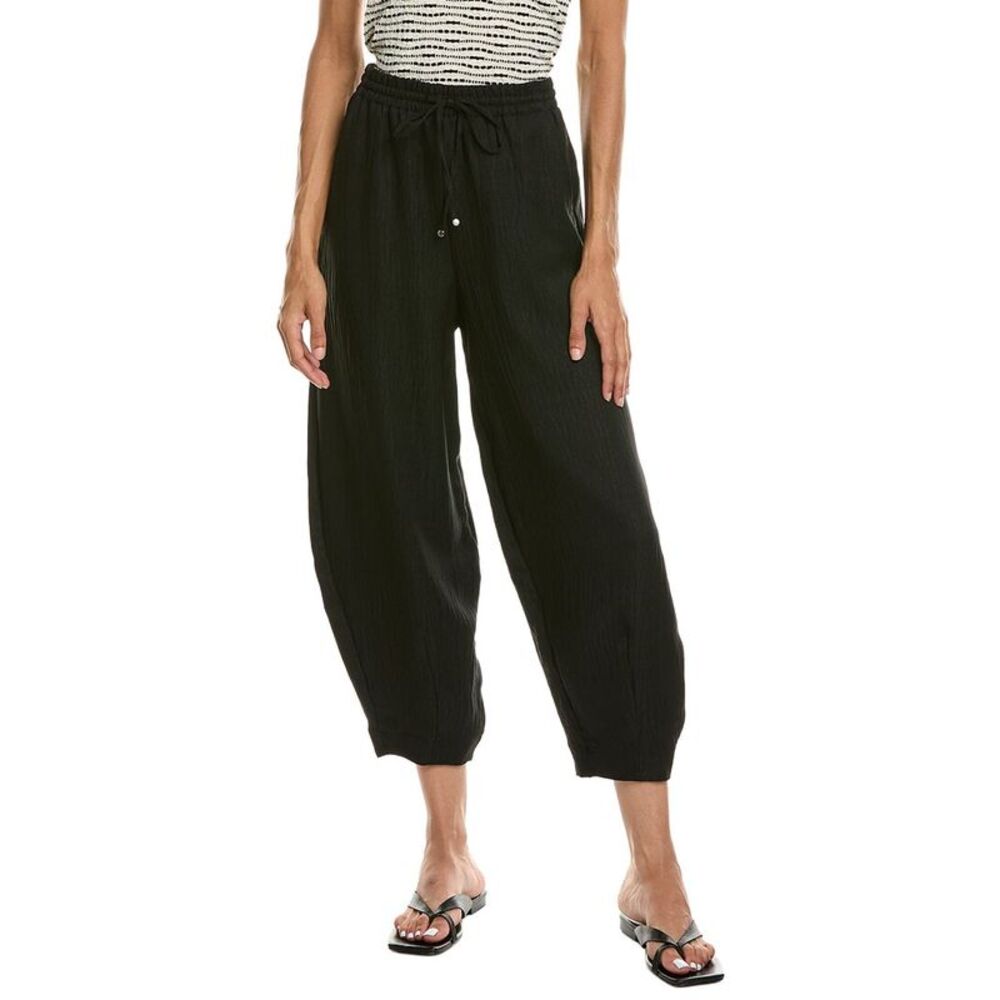 Max Studio Womens  Drawstring Lantern Pant, Black